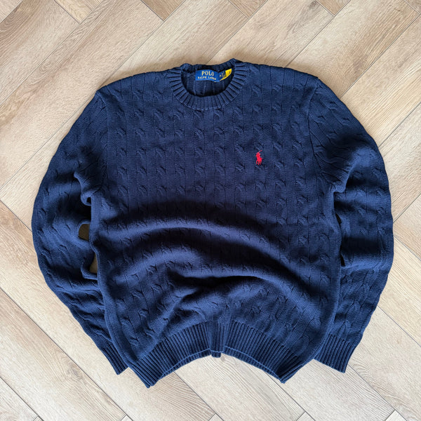 RLR Navy Cable Knit