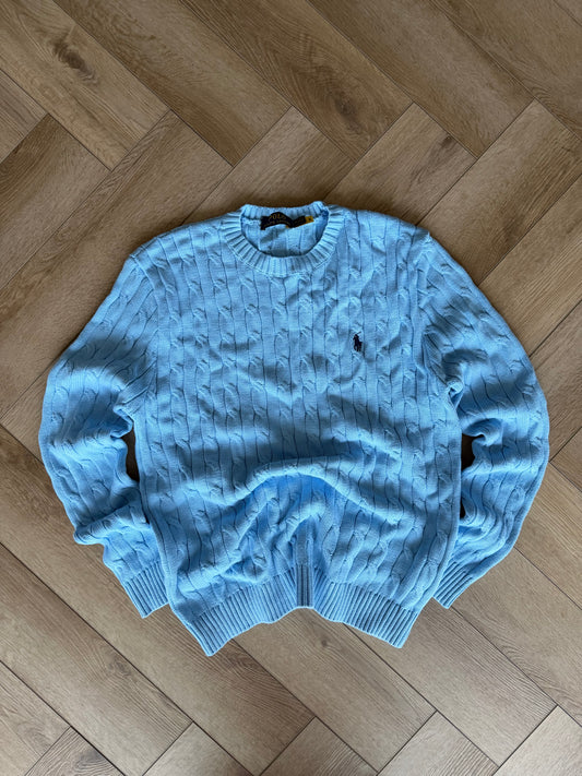 RLR Blue Cable Knit