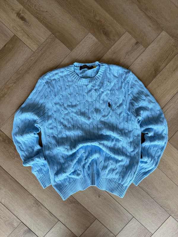 RLR Blue Cable Knit